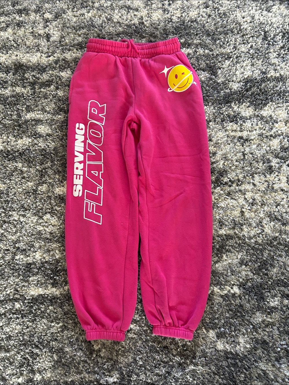 Pink 'Serving Flavor' Graphic Jogger Sweatpants